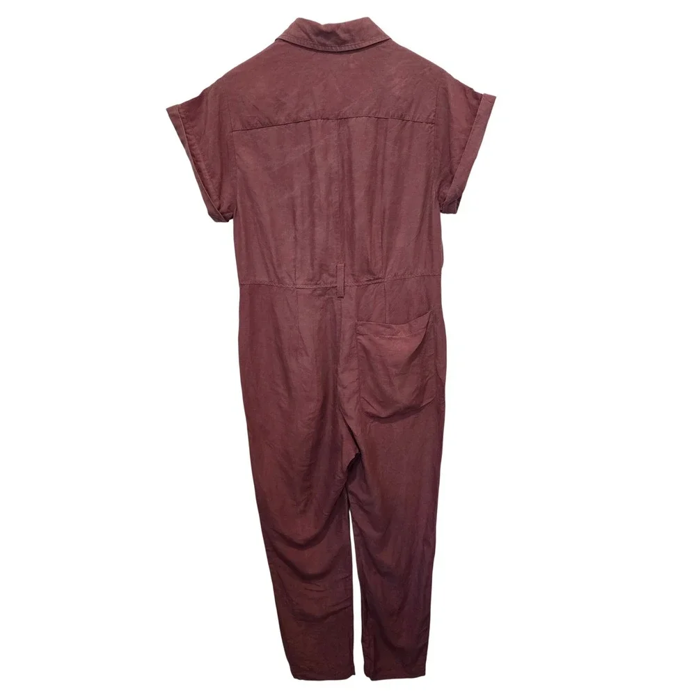 Alex Mill Expedition Jumpsuit Short Sleeve Tie Waist Rose Pink Utility XS